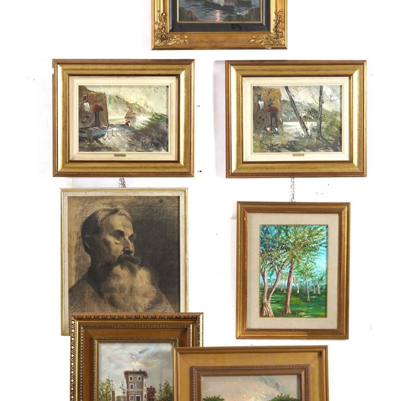 Lotto di 7 dipinti, XX-XXI secoio  - Asta Antiquariato Settembre - Cambi Casa d'Aste