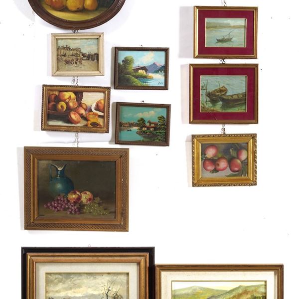 Lotto 12 di dipinti, XX-XXI secoio