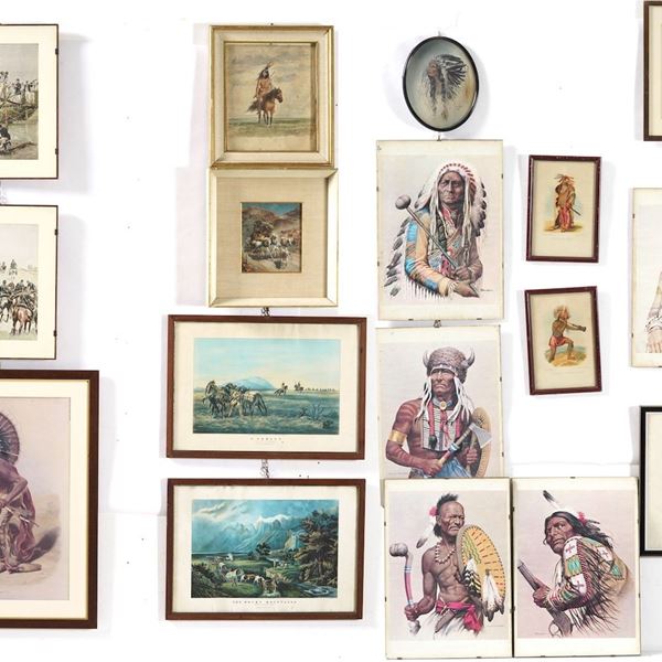 Lotto di stampe con indiani