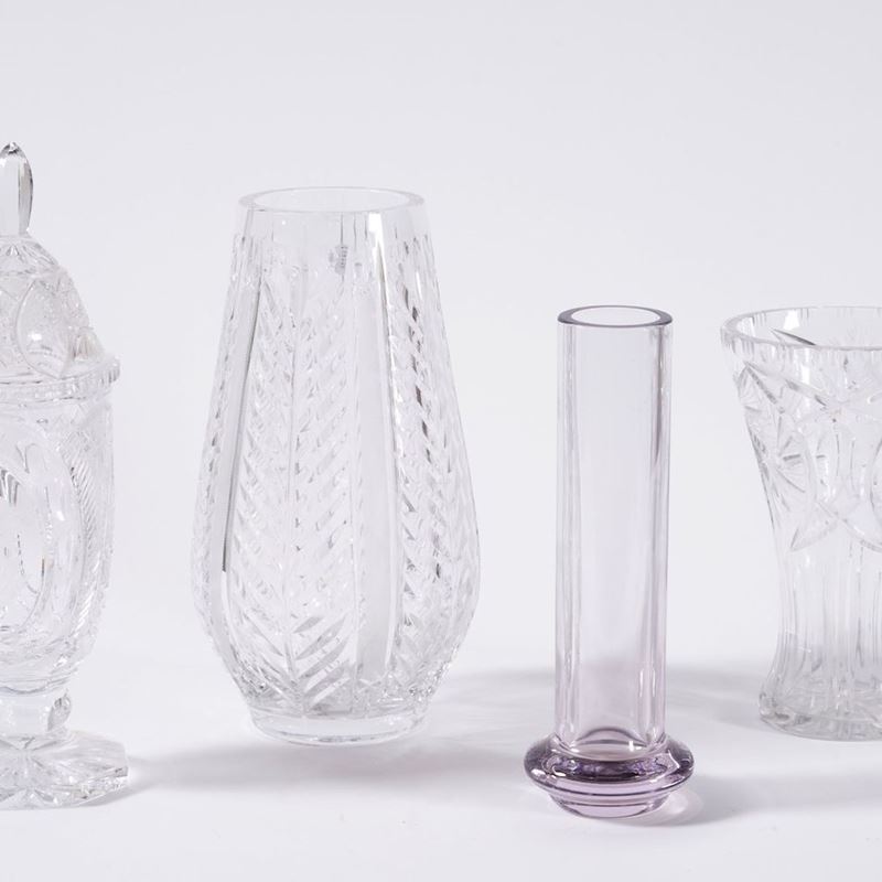 Lotto di 4 vasi in cristallo molato  - Auction Antique September - Cambi Casa d'Aste