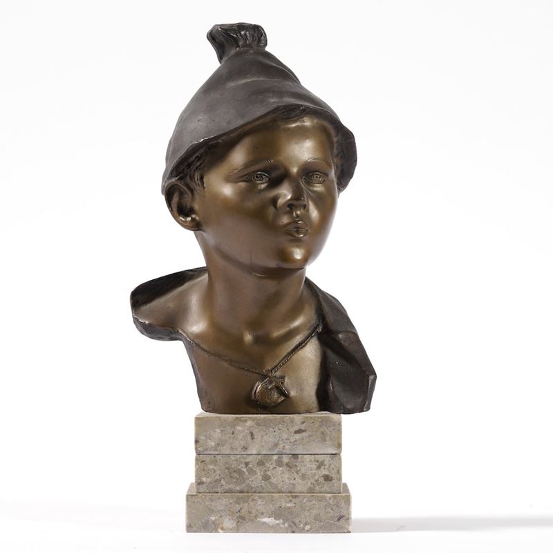 Firmato De Martino testa di scugnizzo  - Asta Antiquariato Settembre - Cambi Casa d'Aste