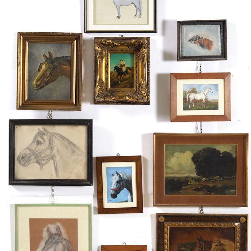 Lotto di dipinti a tema equino  - Asta Antiquariato Settembre - Cambi Casa d'Aste