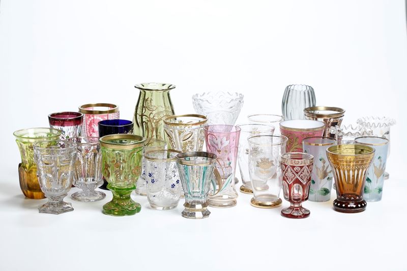 Ventitre bicchieri, XIX e XX secolo    - Auction Majolica, Porcelain and Glass | Cambi Time - Cambi Casa d'Aste