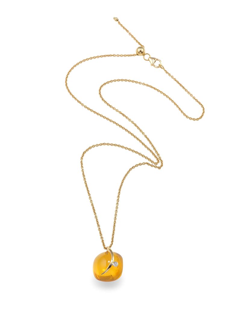 Citrine and diamond necklace  - Auction Jewels - Cambi Casa d'Aste