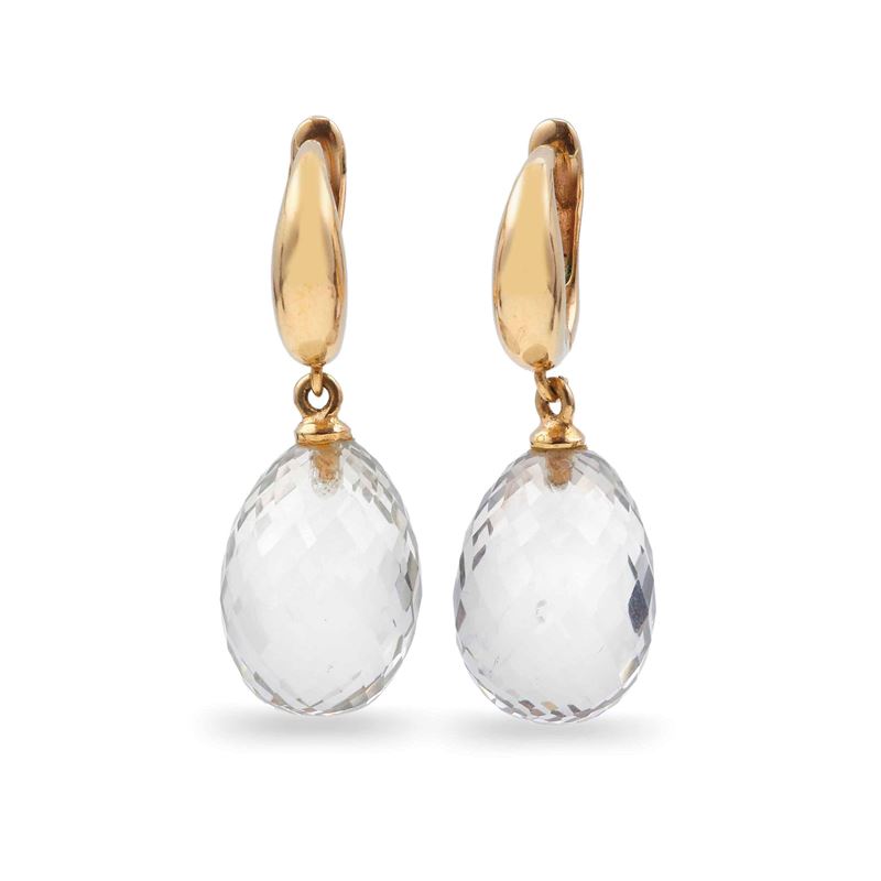Pair of prenithe and gold earrings  - Auction Jewels - Cambi Casa d'Aste