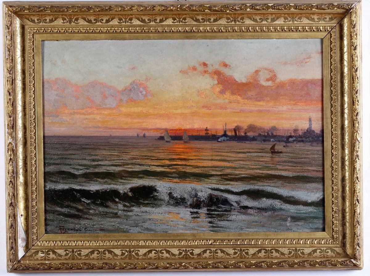 Andrea Figari - Porto a Sera, 1901