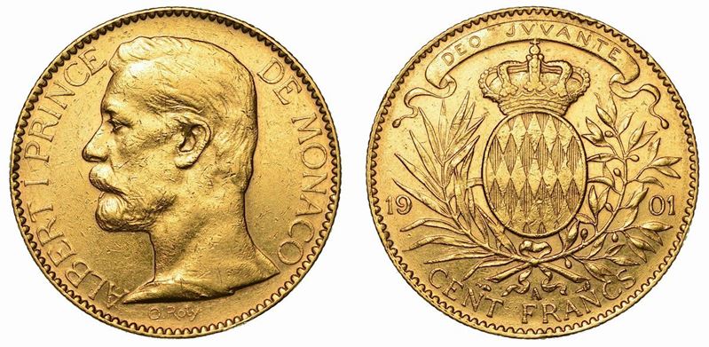 MONACO. ALBERT I, 1889-1922. 100 Francs 1901.  - Auction Numismatics - Cambi Casa d'Aste