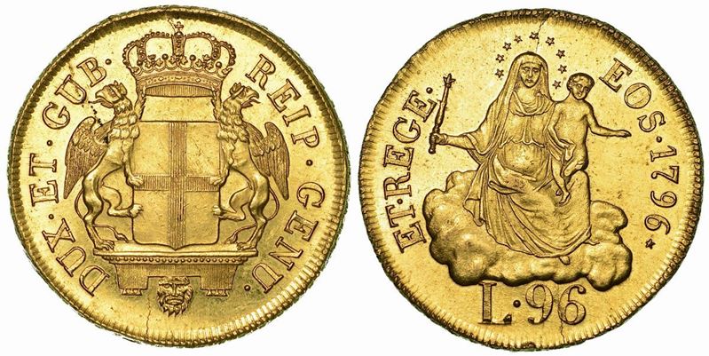 GENOVA. DOGI BIENNALI, 1528-1797. 96 Lire 1796.  - Auction Numismatics - Cambi Casa d'Aste