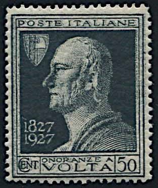 1927, Regno d’Italia,  “Volta”, 50 cent. ardesia.
