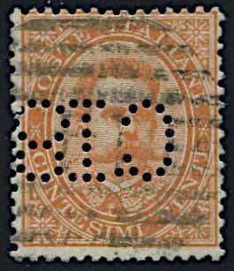 1887, Regno d’Italia, francalettere. 20 cent. di Umberto I usato.