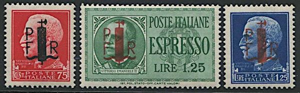 1944, Regno d’Italia, Emissioni Locali, Alessandria, serie di 6 valori.