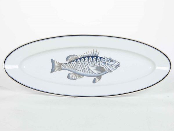 Piatto da portata da pesce Doccia, Manifattura Richard Ginori, 1930-1935 circa Modello di Gio Ponti