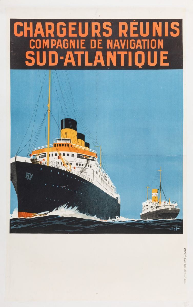 Sandy Hook : Chargeurs Reunis- Compagnie De Navigation- Sud Atlantique  - Auction Vintage Posters - Cambi Casa d'Aste