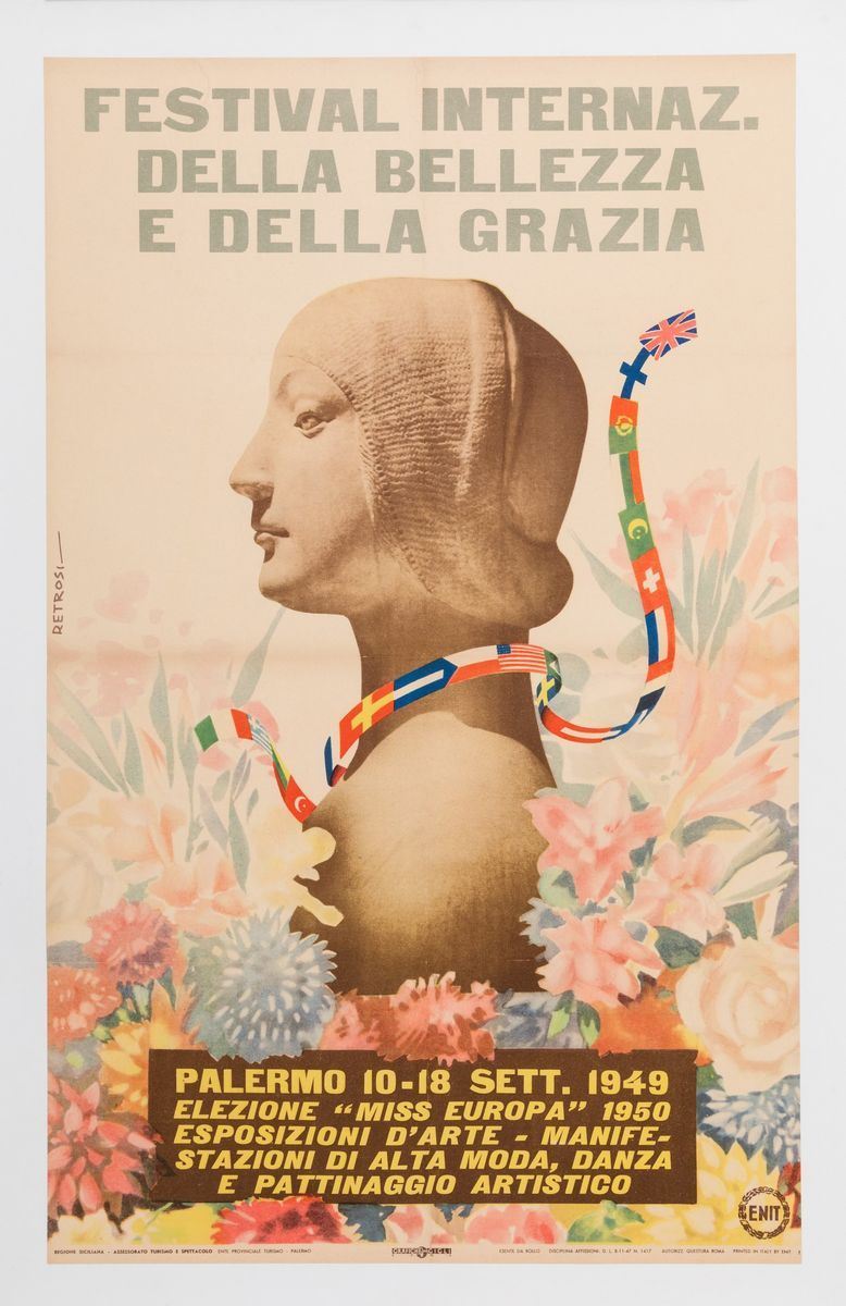 Virgilio Retrosi : Festival Internazionale della Bellezza e della Grazia  - Auction Vintage Posters - Cambi Casa d'Aste