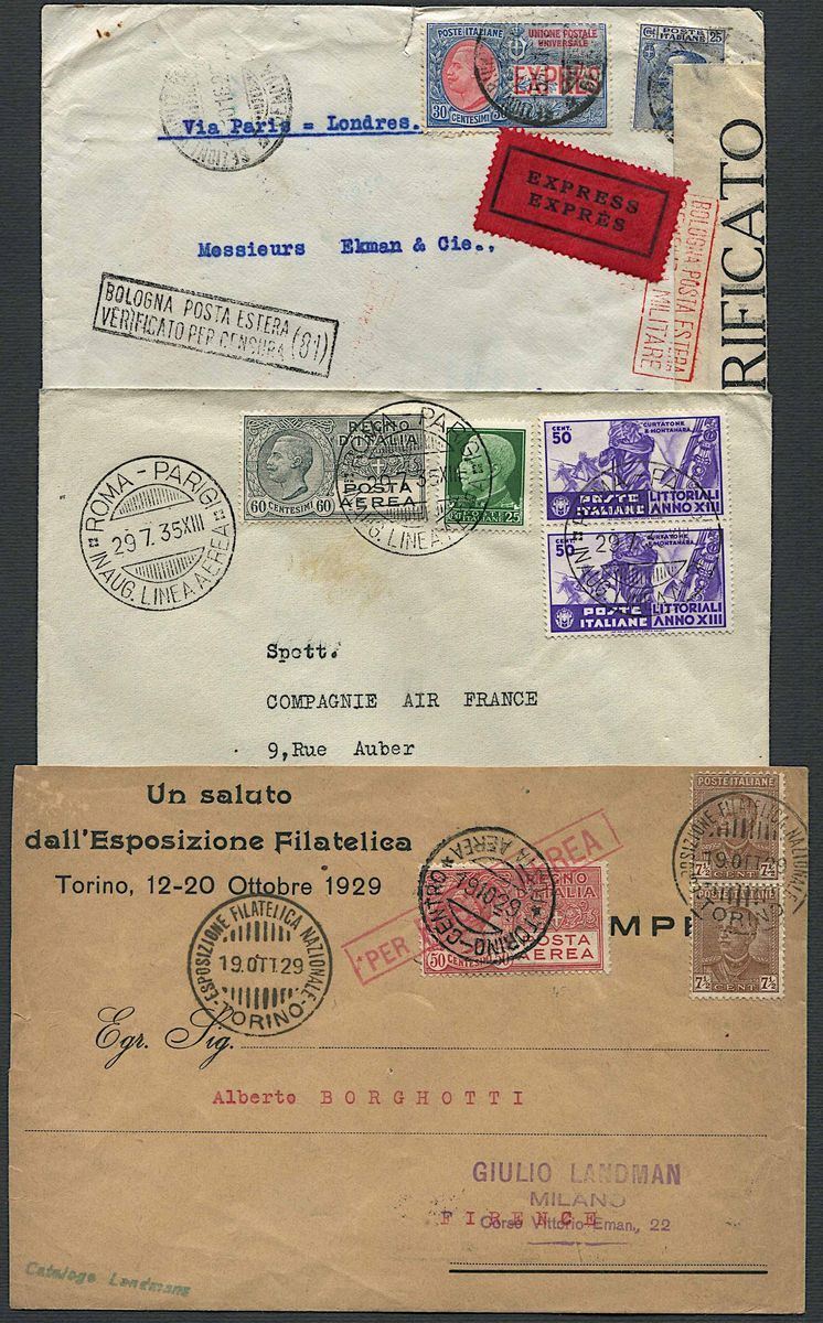 1916/1935, Regno d’Italia, Posta Aerea.  - Auction Philately - Cambi Casa d'Aste