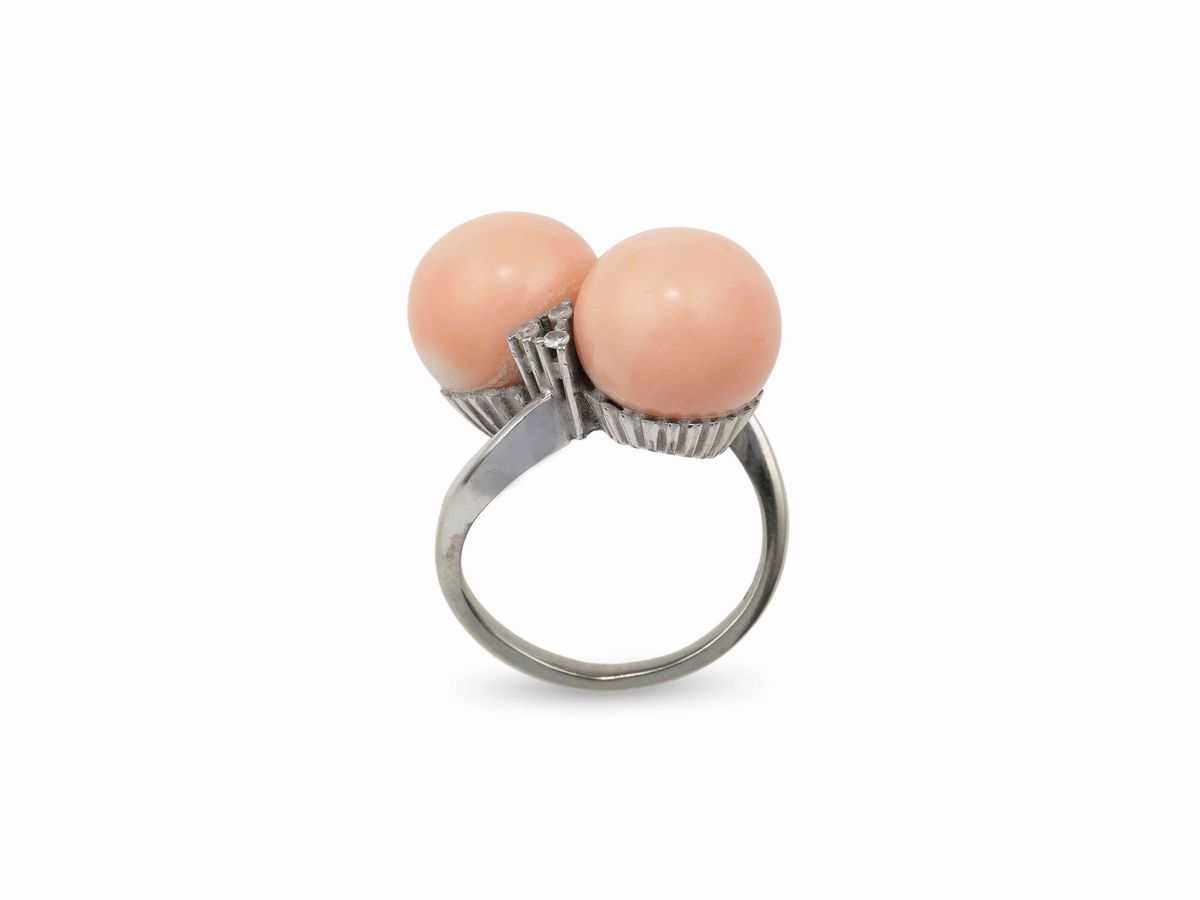 Anello Contrariè con Corallo Rosa