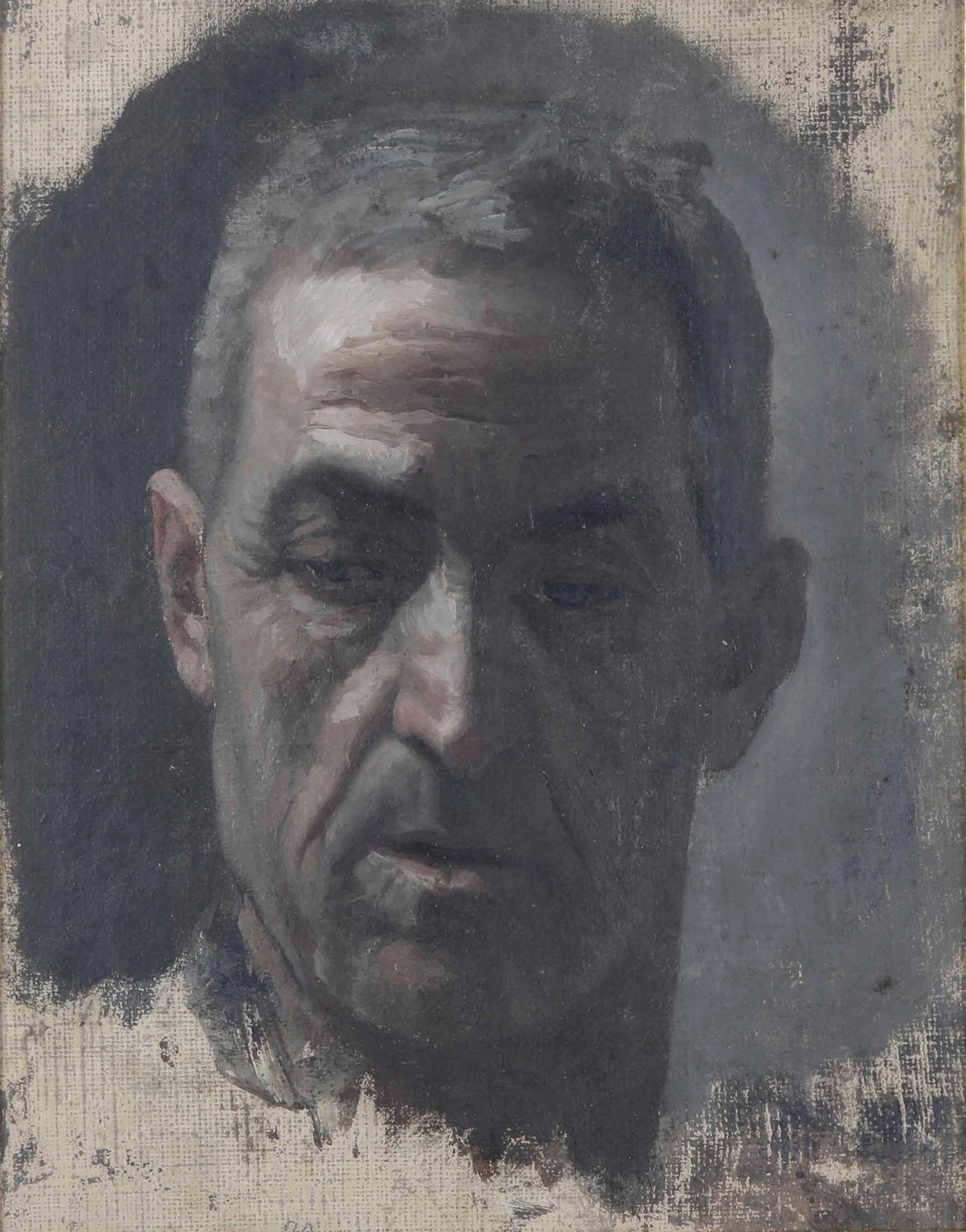 Raffaele Pontremoli - Volto di anziano, olio su tela