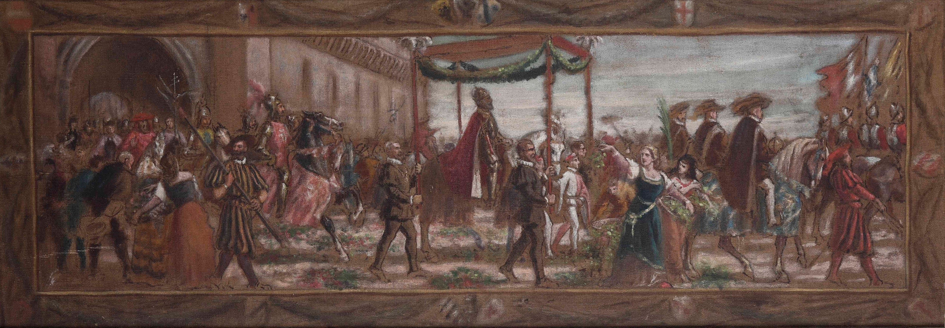 Raffaele Pontremoli - Corteo nobiliare, olio su tela