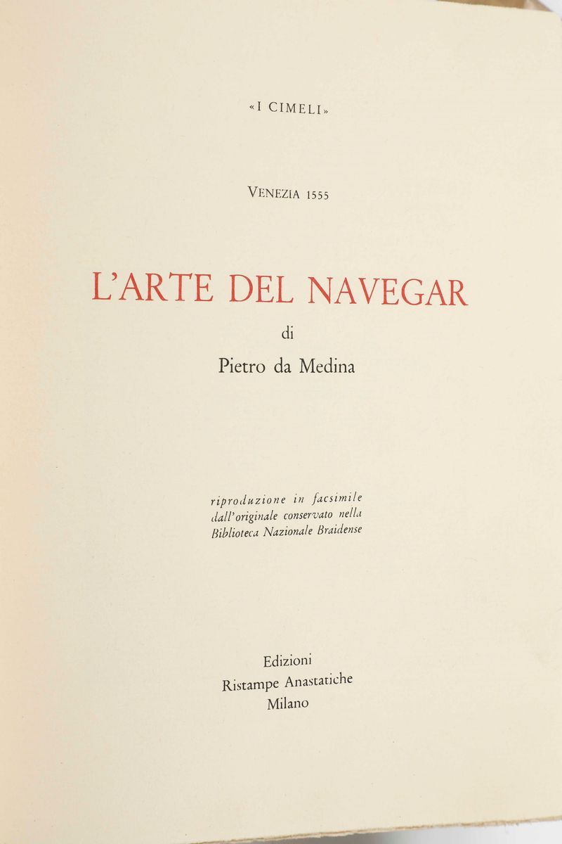 Pietro da Medina - L'arte del Navigar, Venezia, 1555 (ma in Realtà Edizione Anastatica Milano Sec...