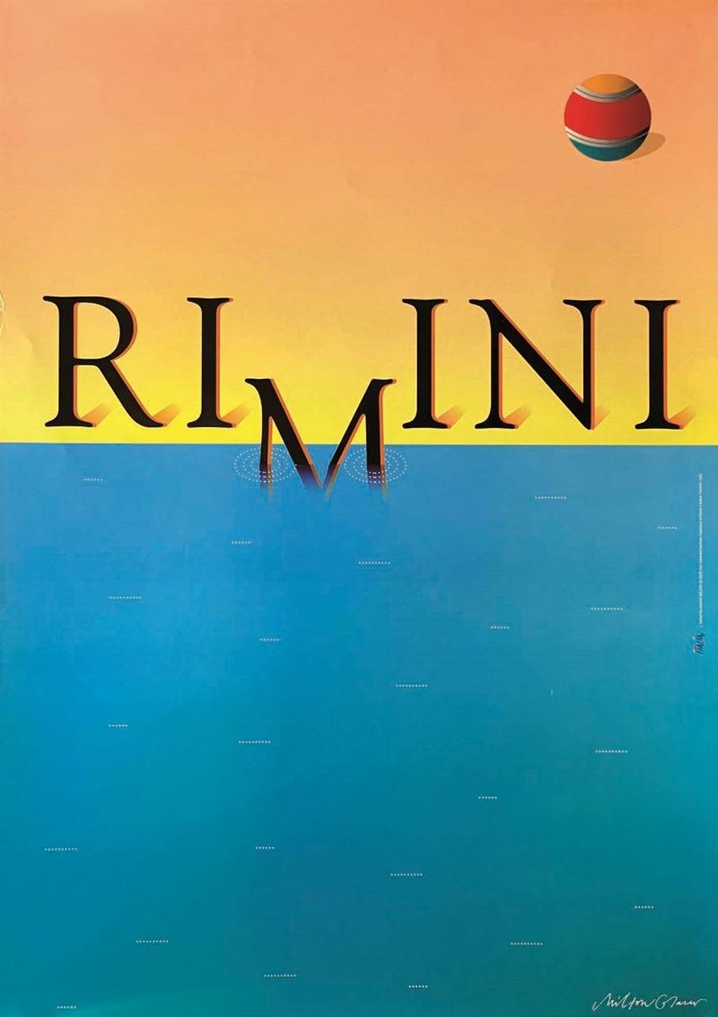 Milton Glaser : Rimini  - Asta Manifesti d'Epoca | Cambi Time - Cambi Casa d'Aste