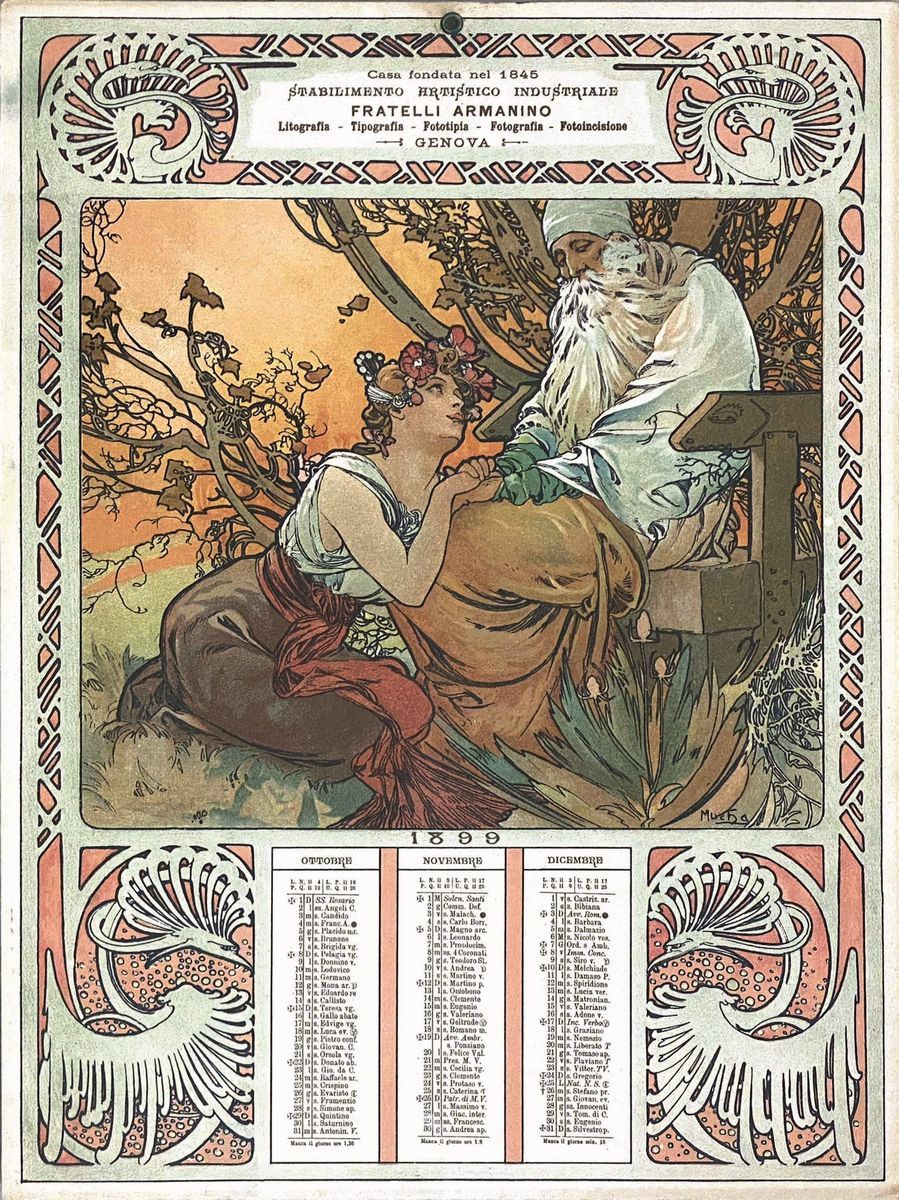 Alphonse Mucha - Calendario Fratelli Armanino 1899