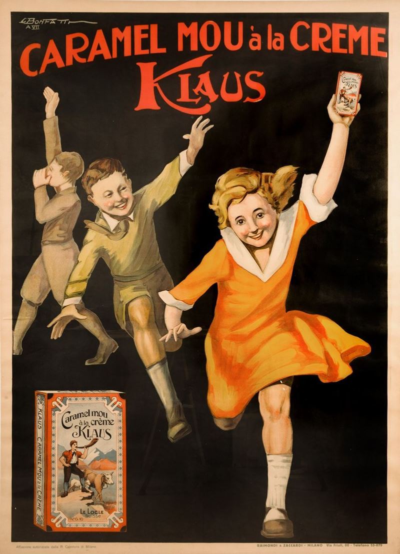 Giovanni Bonfatti : Caramel Mou à La Creme Klaus  - Auction Vintage Posters - Cambi Casa d'Aste