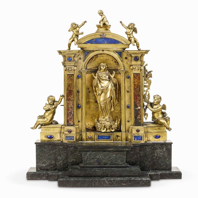 A bronze, marble and lapis lazuli tabernacle, Italy, 16/1700s  - Auction Sculpture and Works of Art - Cambi Casa d'Aste