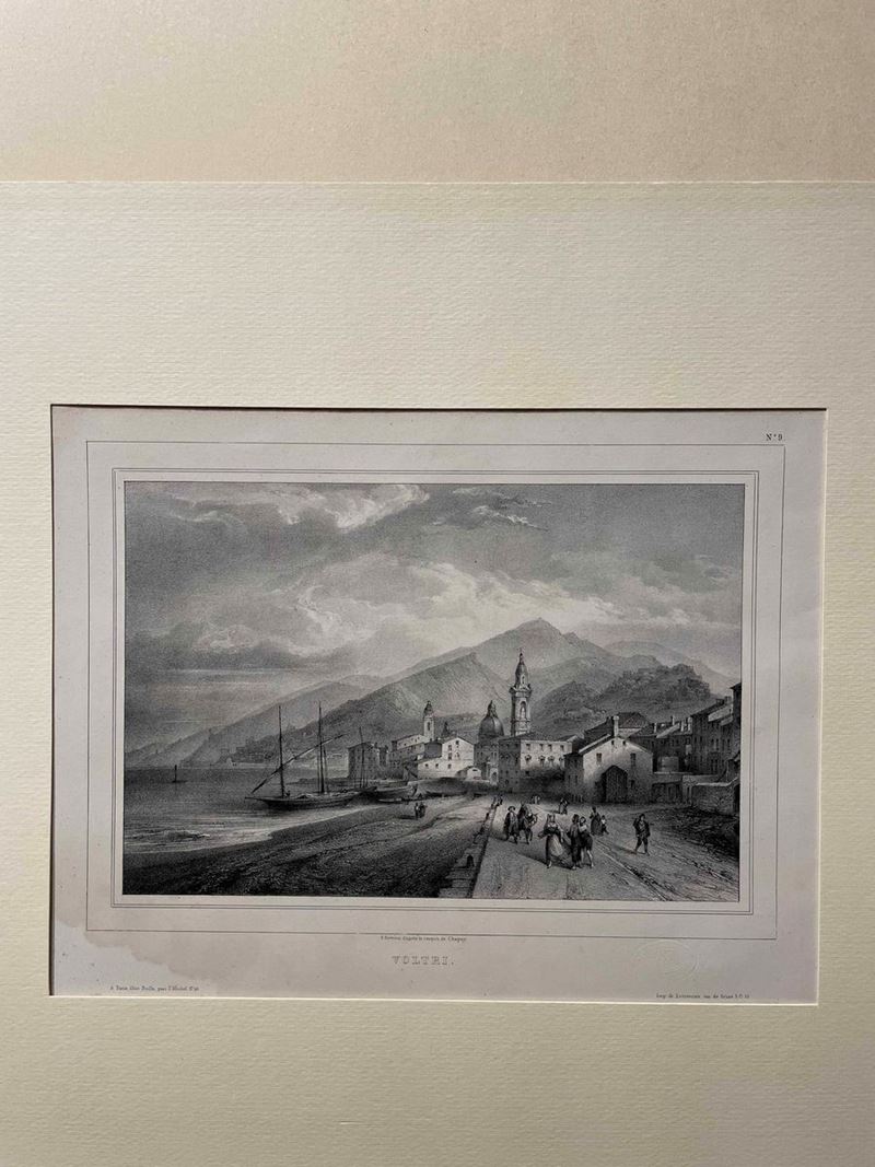 Nicolas Chapuy : Litografia Veduta di Voltri  - Auction Timed Auction | Antique Books, Prints, Engravings and Maps - Cambi Casa d'Aste