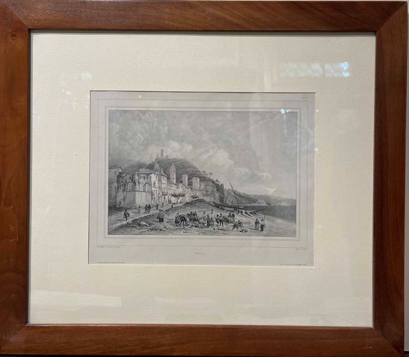 Nicolas Chapuy : Litografia Veduta di Noli  - Auction Timed Auction | Antique Books, Prints, Engravings and Maps - Cambi Casa d'Aste