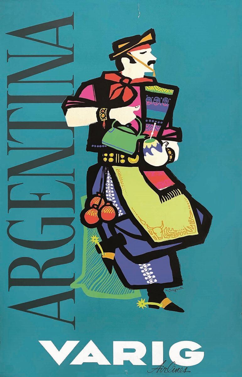 N.Jungbluth : Varig Aerlines Argentina  - Auction Vintage Posters - Cambi Casa d'Aste