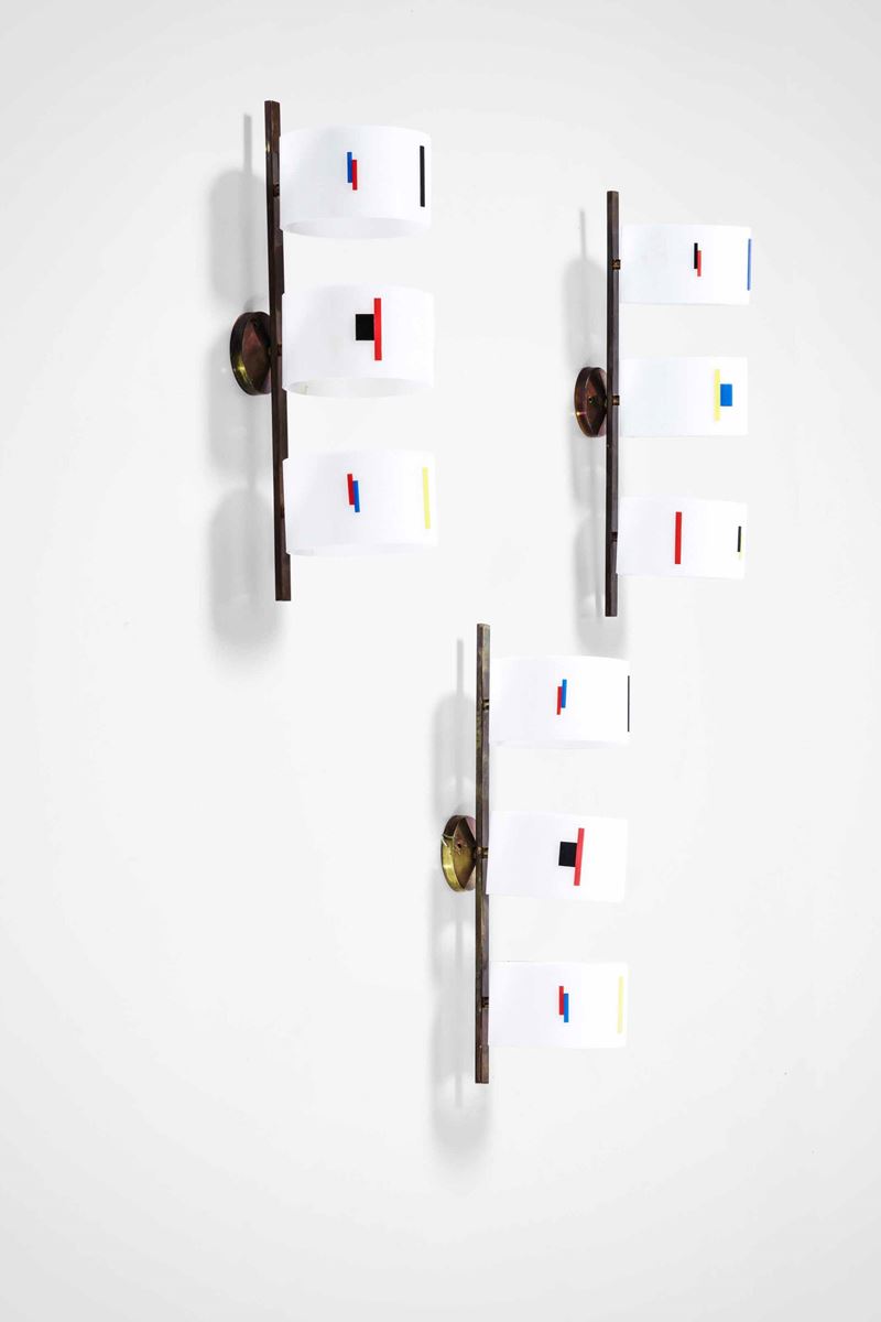 Angelo Brotto : Tre lampade a parete  - Auction Design Lab - Cambi Casa d'Aste