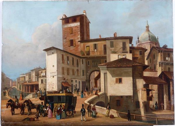 Giuseppe Canella - Porta Ticinese a Milano, 1836