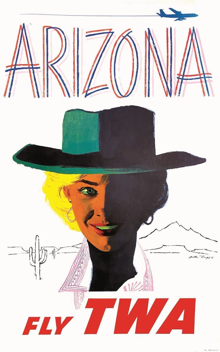 Austin Briggs : Arizona-Fly TWA  - Asta Manifesti d'Epoca - Cambi Casa d'Aste