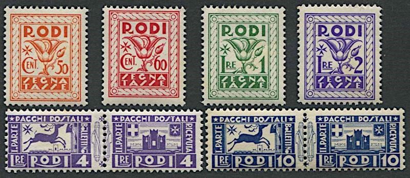 1934, Egeo, serie Pacchi Postali.  - Asta Filatelia e Storia Postale - Cambi Casa d'Aste