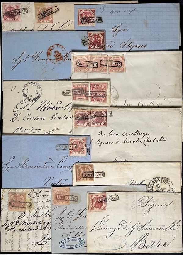1858/1860, Antichi Stati, Regno di Napoli, 80 lettere.