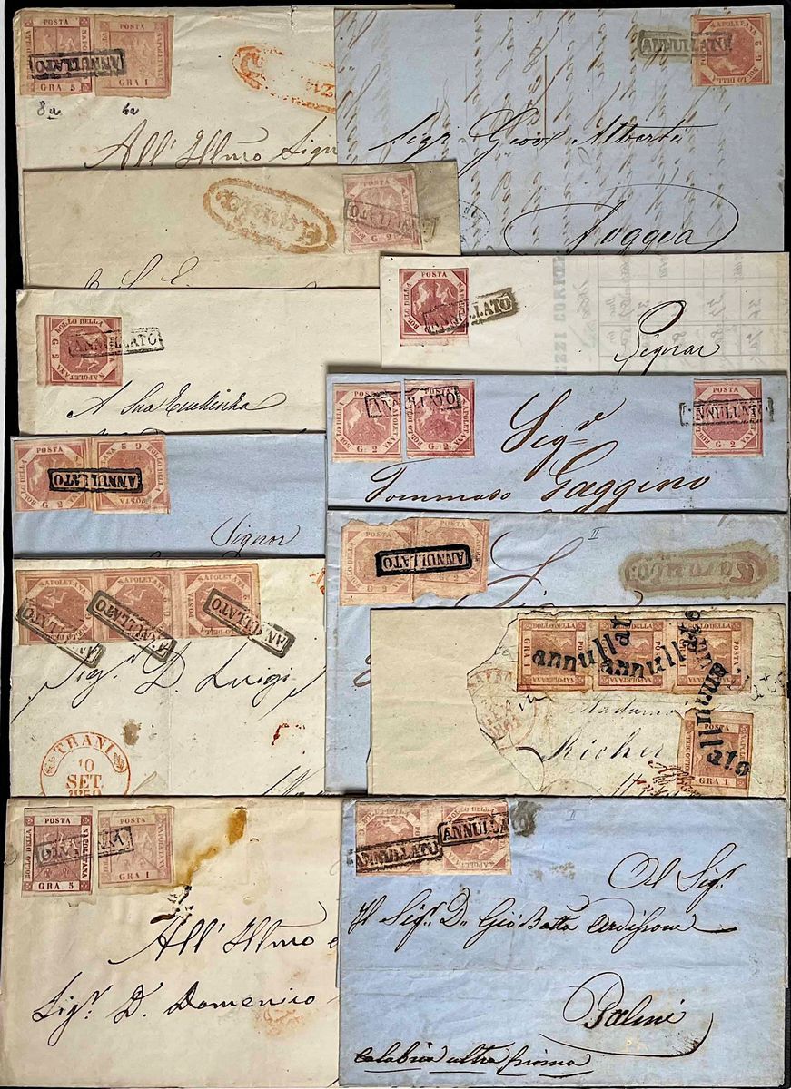 1858/1860, Antichi Stati, Regno di Napoli, 80 Lettere.