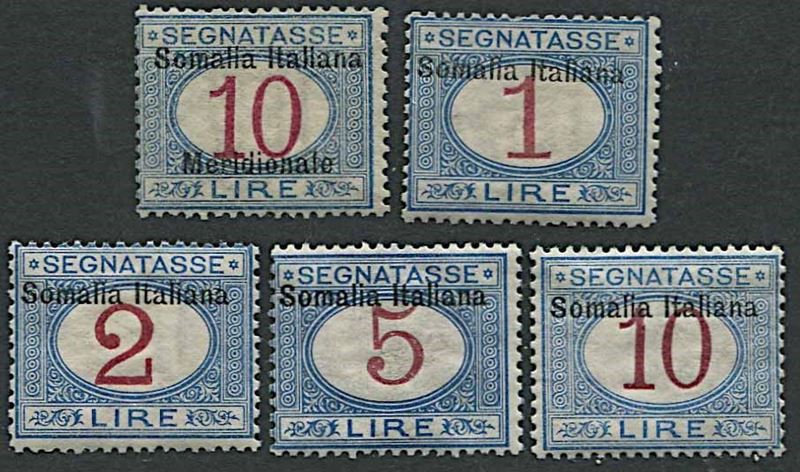 1906/1909, Somalia, Segnatasse.  - Asta Filatelia e Storia Postale - Cambi Casa d'Aste