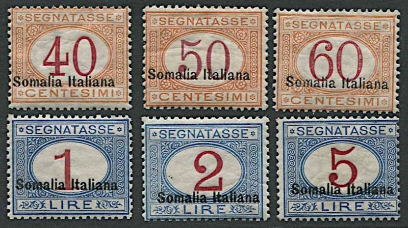 1920, Somalia, Segnatasse.  - Asta Filatelia e Storia Postale - Cambi Casa d'Aste