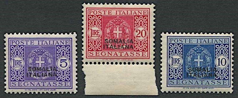 1934, Somalia, Segnatasse, serie di 13 valori (S. 52/64).  - Auction Philately - Cambi Casa d'Aste