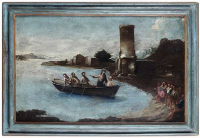 Scuola Genovese della Fine del XVII Secolo L’apparizione di Gesù sul Lago di Tiberiade