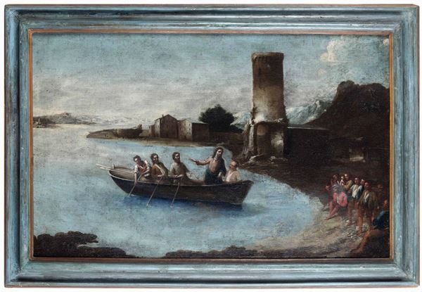 Scuola genovese della fine del XVII secolo L’apparizione di Gesù sul lago di Tiberiade