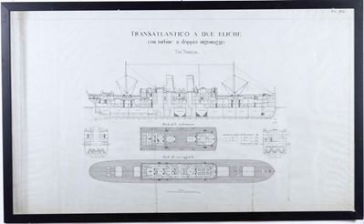 Progetto a China dei Cantieri Ansaldo per Transatlantico a Due Eliche