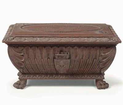 Cofano Portabandiera in Legno Intagliato. 1927