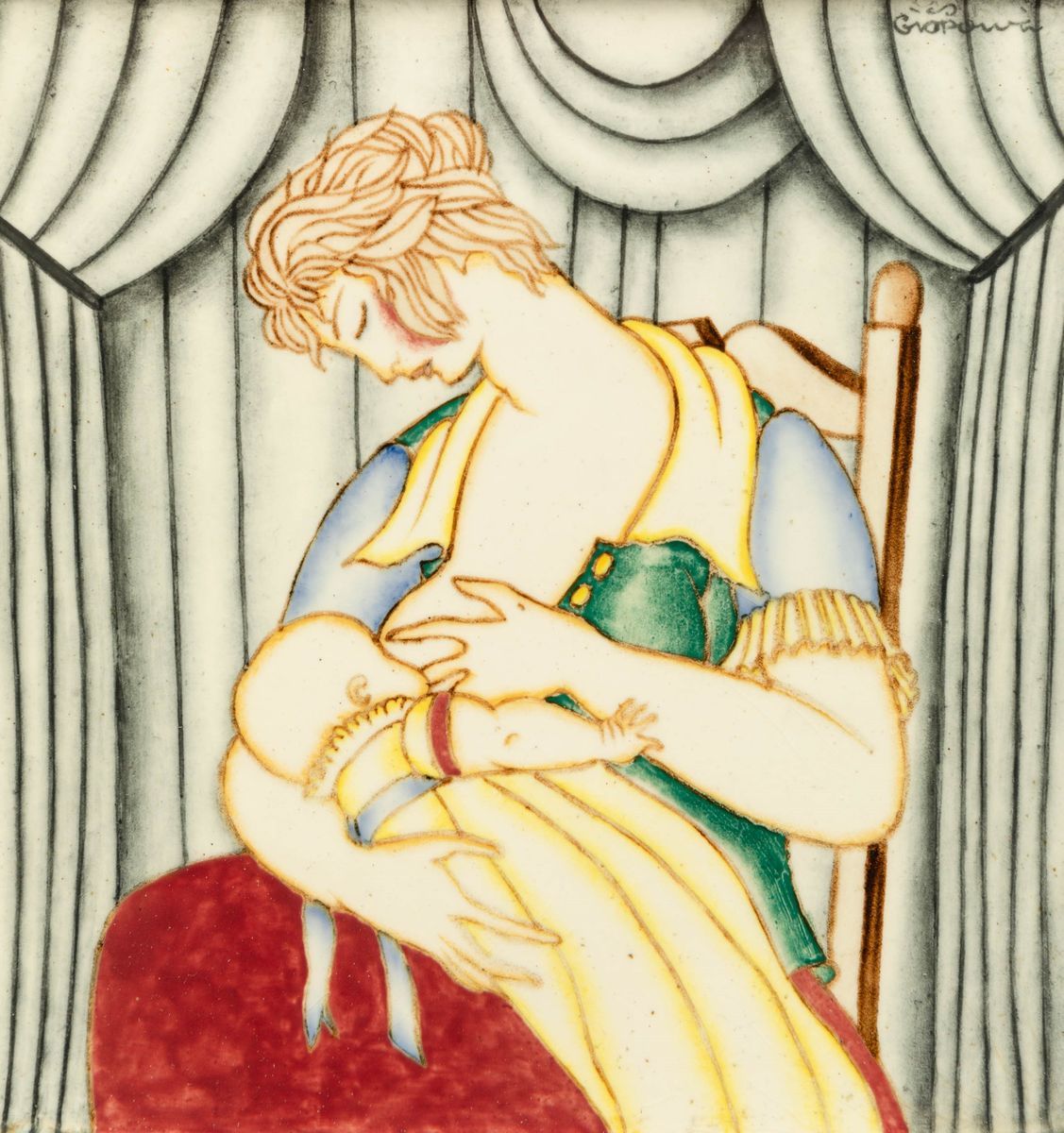 Gio Ponti - Richard Ginori, San Cristoforo, 1930 Ca la Maternità
