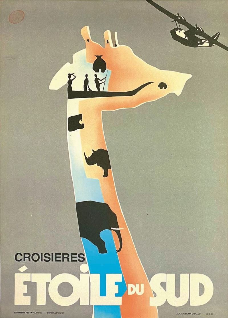 Berny et Peignot : Croisières Etoiles du Sud  - Auction Vintage Posters - Cambi Casa d'Aste
