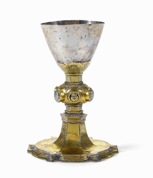 A copper and silver goblet, Tuscany, 14/1500s