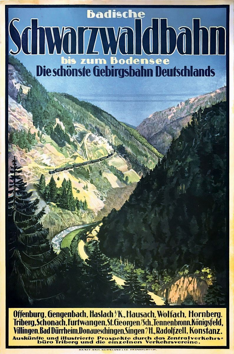 A.Reckziegel : Badische Scharzwalbahn Bis Zum Bodensee  - Asta Manifesti d'Epoca - Cambi Casa d'Aste
