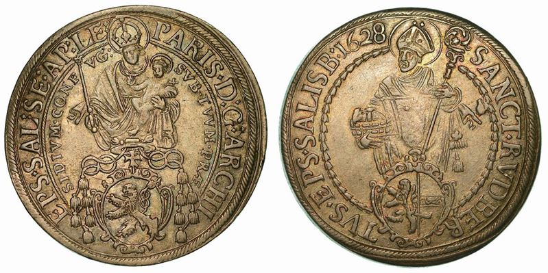 AUSTRIA - SALISBURGO. PARIS VON LODRON, 1619-1653. Thaler 1628.  - Auction Numismatics - Cambi Casa d'Aste