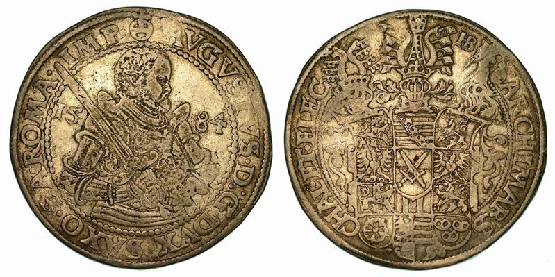 GERMANIA - SASSONIA. AUGUST I, 1553-1586. Thaler 1584.  - Auction Numismatics - Cambi Casa d'Aste