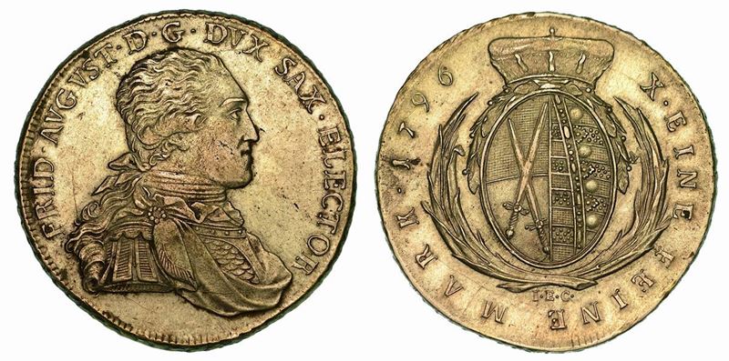GERMANIA - SASSONIA ALBERTINA. FRIEDRICH AUGUST III, 1763-1806. Thaler 1796.  - Auction Numismatics - Cambi Casa d'Aste